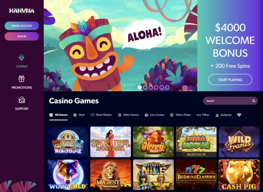 Kahuna Casino online casino review