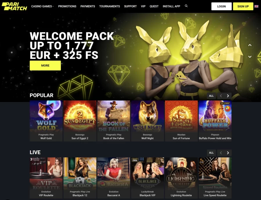 Parimatc online casino review